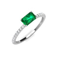 925 Sterling Silver Lab Created Vivid Green Emerald Minimalist Jewelry Dainty Stackable Ring for Women 2022 Destiny Jewellery