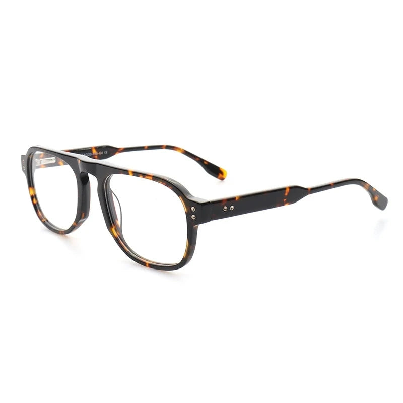 Modern Retro Square Eyeglasses Durable Acetate Construction MegaBDM