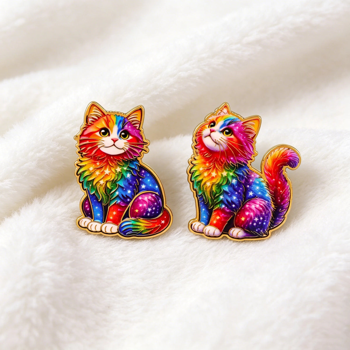 Colored Cats Soft Enamel Pin Lapel Pins for Backpack Men Brooch for Clothes Women Metal Badges Jewelry Accessories MegaBDM