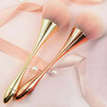 Large Fan Makeup Brush Soft Synthetic Fiber Bristles Hourglass Handle Face Powder Blush Highlighter Cosmetic Brush MegaBDM