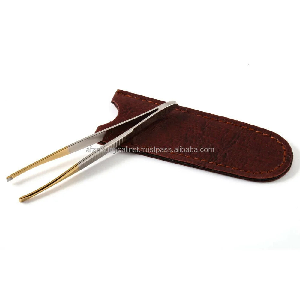 Germany Professional Tweezer With Case Tool Eyebrow Hair Slant Tweezers Styles Tip Flat Eyebrow Tweezers Hair Removal Beauty