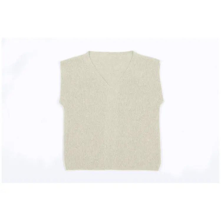 ODM OEM Custom Chinese Thin Knitted Vest Women Regular Fitting Sleeveless 100% Merino Wool Anti-Wrinkle Soft Chinese Front