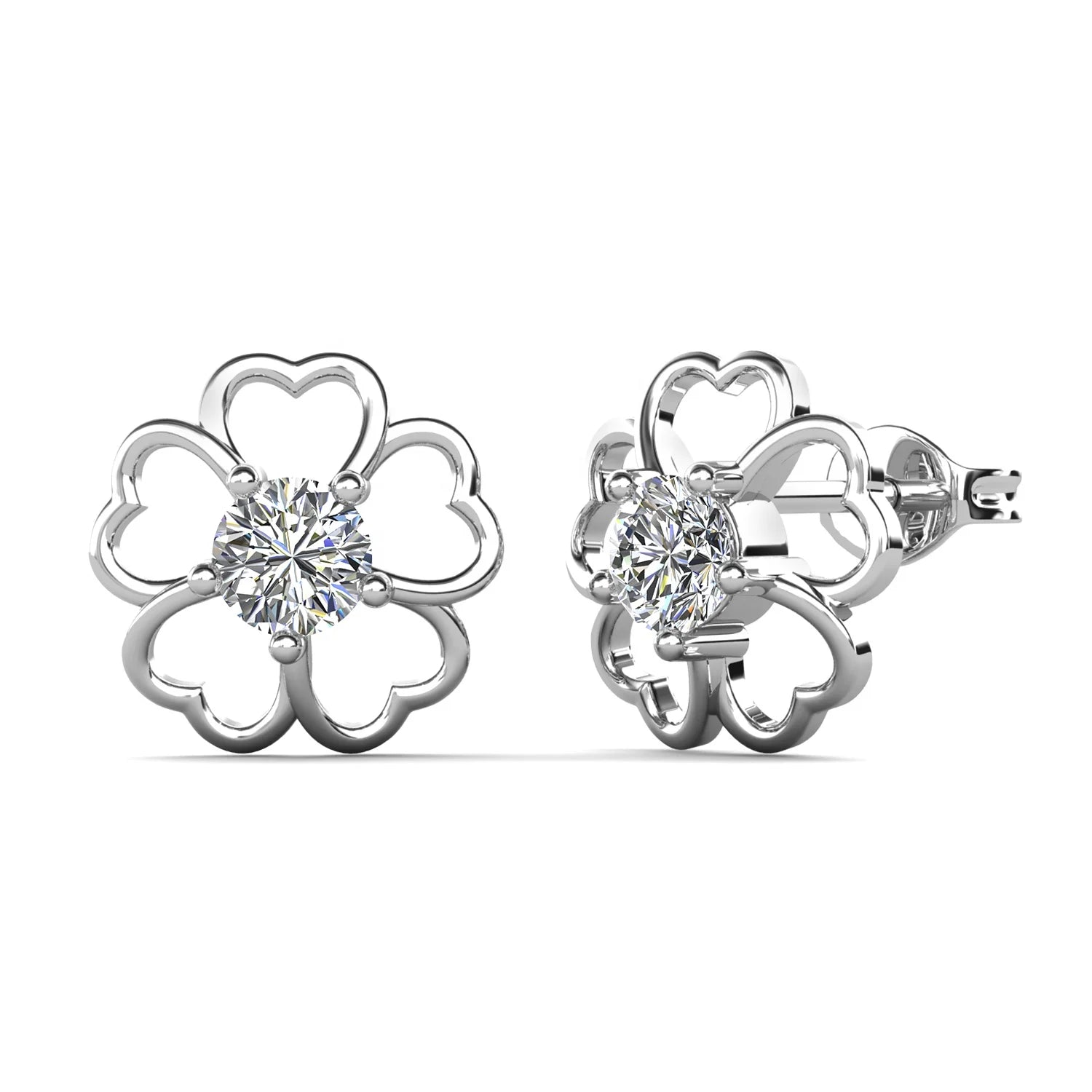 New GRA Moissanite Jewelry Good Quality Hypoallergenic 925 Sterling Silver Flower Stud Earrings for Women Destiny Jewellery