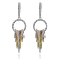 925 Sterling SilverTri-Color Circle Earrings Multi-layer Tricolor Ring Earring for Women