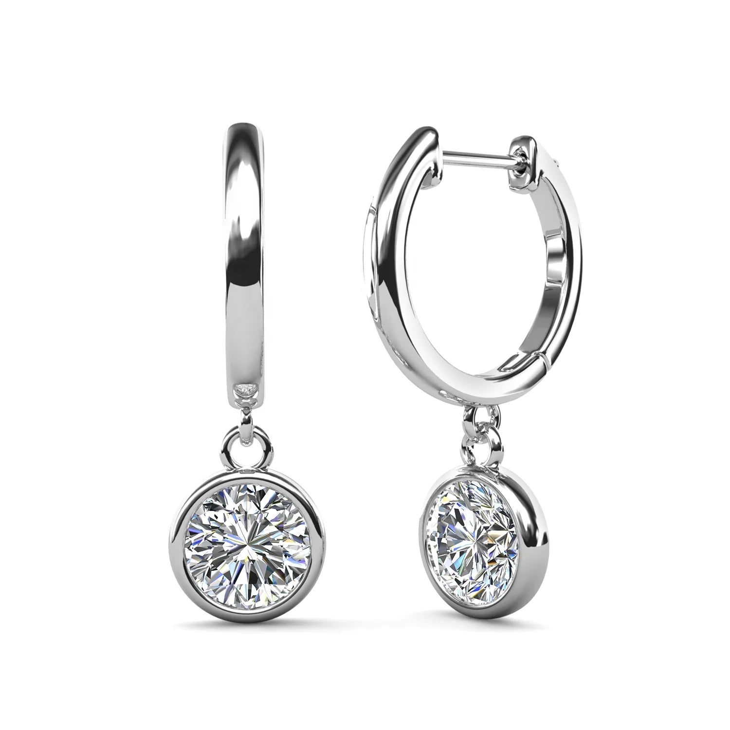 Nickel Free Hypoallergenic Moissanite Diamond Jewelry 925 Sterling Silver Hoop Drop Round Earrings for Women Destiny Jewellery
