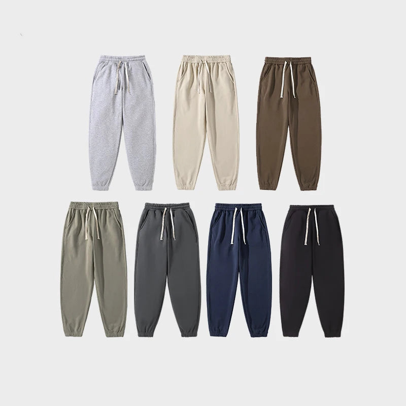 Bangladesh China Factory Price 380g Men Heavyweight Blended Cotton Sweatpants Slim Fit Tapered Cuff Casual Jogger Pants MegaBDM