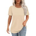 Vintage Casual Eco-Friendly Cotton Spandex T-Shirt Women Custom Pattern O-Neck Lace Button Decoration 50 Colors Stock Natural