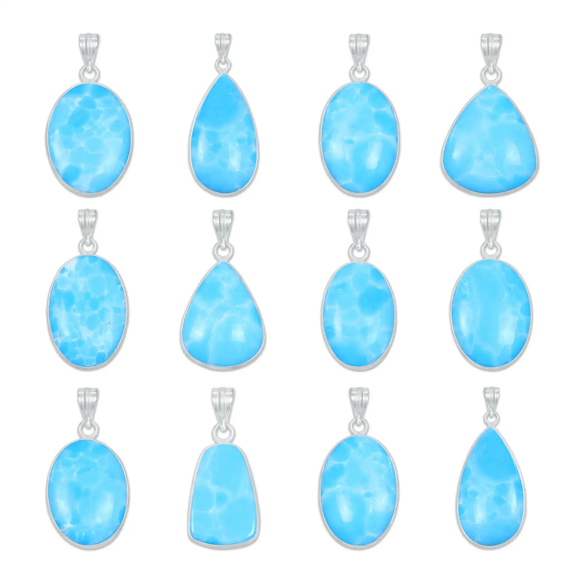 Handmade Silver-Plated Brass Third Party Fashion Birthday Anniversary Gift Her Low Price Blue Larimar Vintage Minimalist Pendant MegaBDM