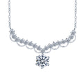 GRA Certified Moissanite Pendant Necklace Lace Edge S925 Sterling Silver Women Moissanite Jewelry