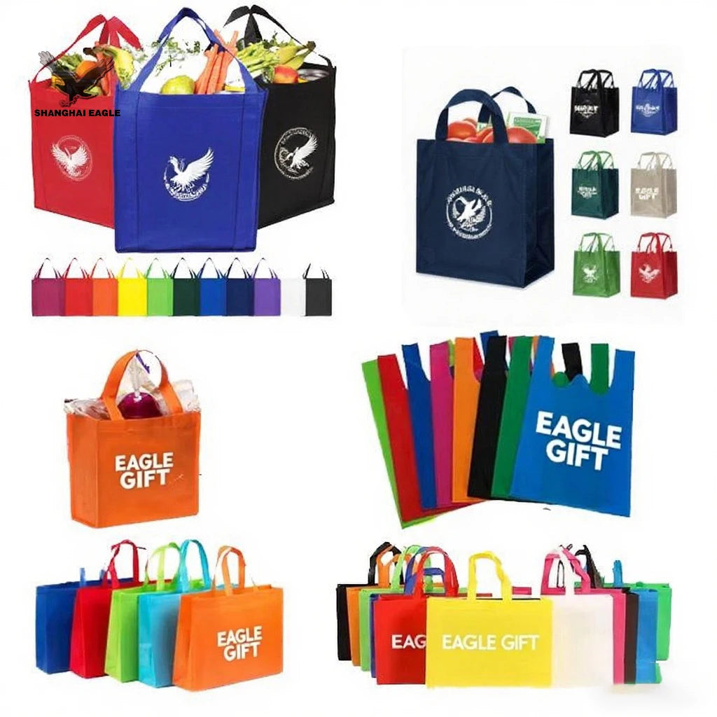 Custom Logo Reusable Non-Woven Shopping Bag Dust-proof Ribbon Handle Folding Drawstring Closure-on Promotion