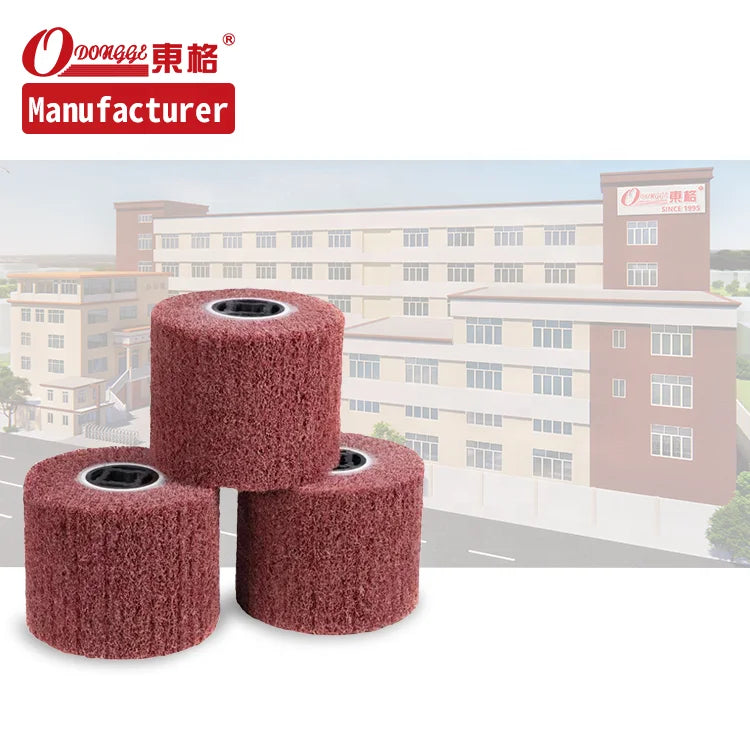 120x100mm Non-Woven Abrasive Flap Wire Drawing Polishing Burnishing Cylinder OEM for Polisher with 40#~400# Grit