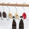 Custom Logo 4 Hooks Steel Wood Chrome Plated Easter Eggs Rack Display Hair Extension Hanger Red Brown Shop Use