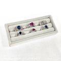 Grey Ring Display Velvet Jewelry Trays for Decor