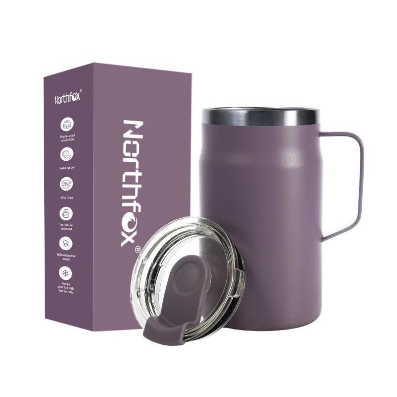350ml 500ml Modern Eco-Friendly Travel Tumbler Mini Stainless Steel Vacuum Flask Thermos Bottle with Leak-Proof Lid and Handle