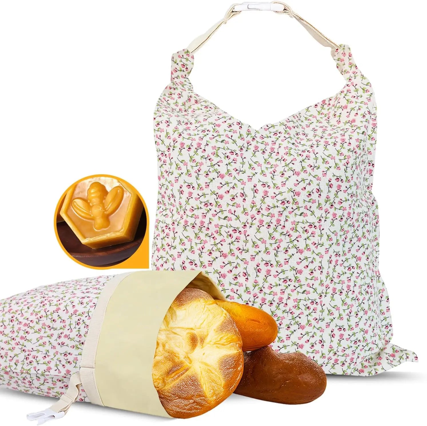 2 Pack Beeswax Bread Bags for SourdoughReusable Organic Beeswax Bread Bag for Homemade Sourdough
