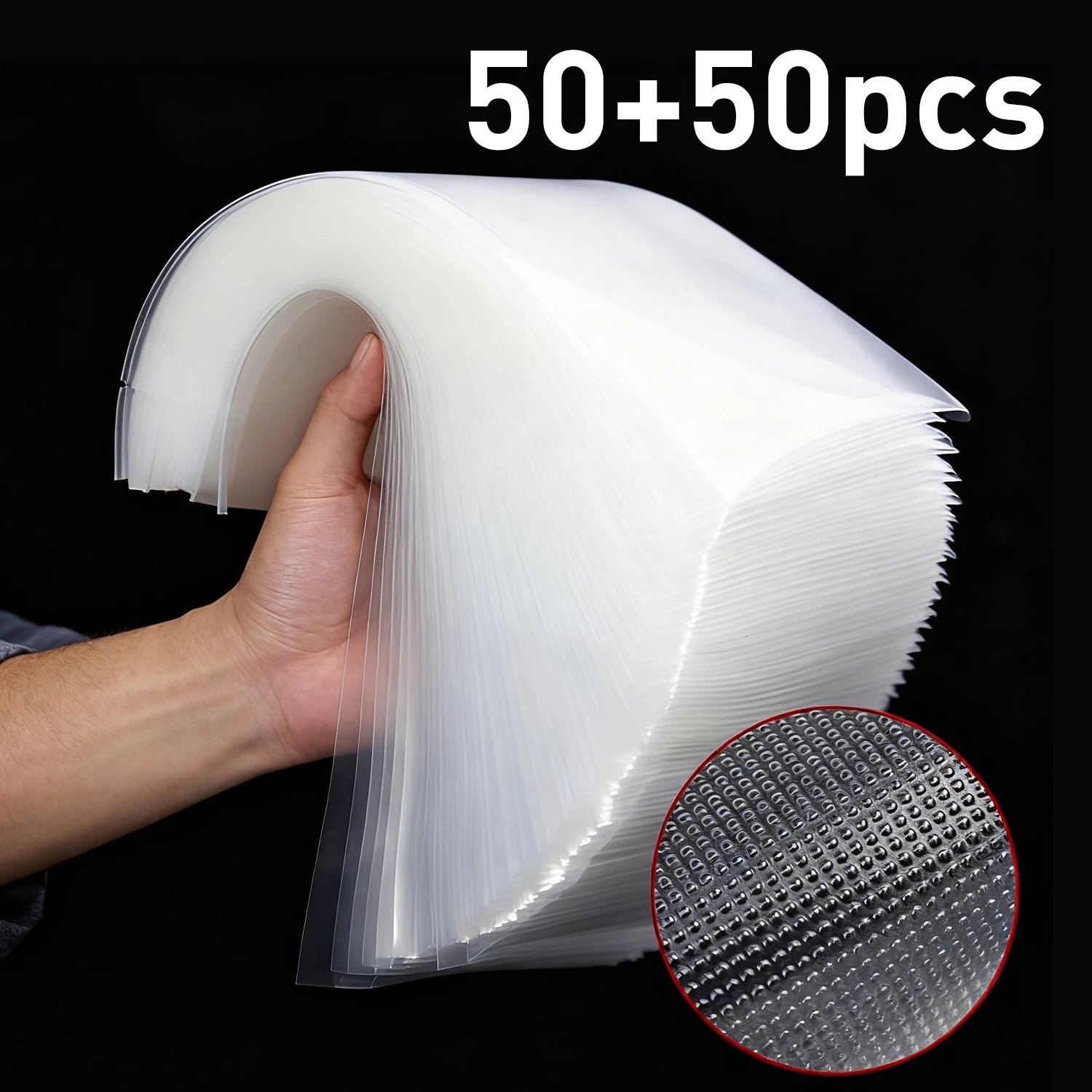 50Pcs + 50Pcs Vacuum Sealer Bags (100 Total), Airtight Food Storage, Heavy-Duty Commercial Grade, BPA-Free