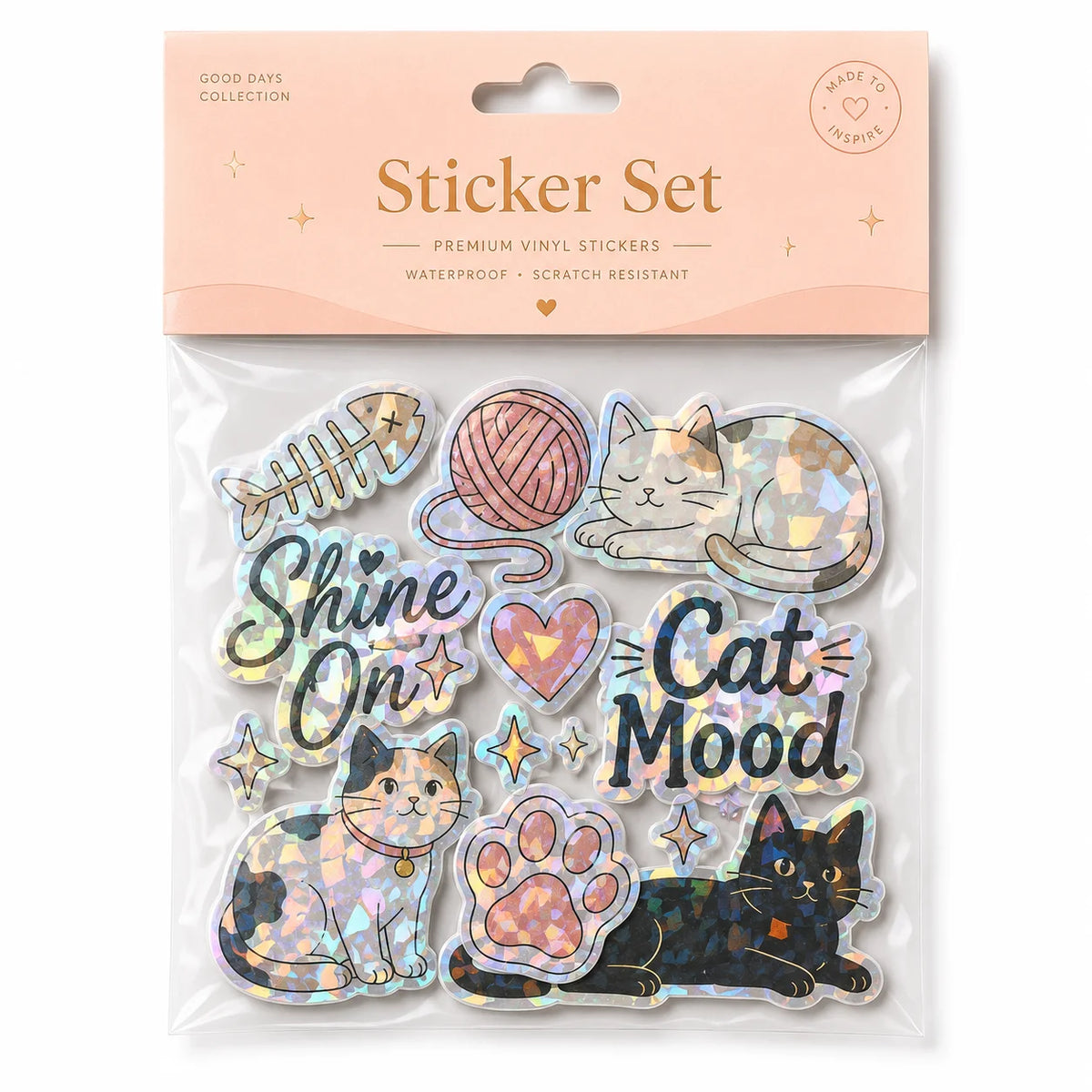 Custom Waterproof Sticker Set in an OPP Bag Suitable for Promotional and Craft Purposes; Can Be Cut Into Custom Shapes. MegaBDM