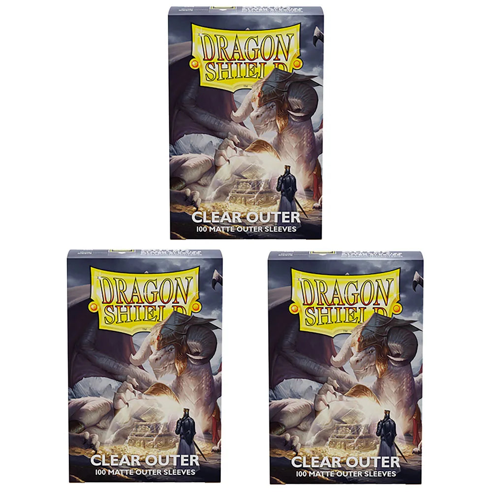 Clear Outer 100 Pcs Matte Dragon Shield :Outer Sleeves are Smooth & Tough - Compatible with Magic PKM Cards Protector Cover