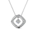 New GRA Colored Moissanite Diamond 925 Sterling Silver Square Dancing Pendant Necklace Jewelry for Women Destiny Jewellery