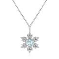 925 Silver Natural Gem Stone Blue Topaz Snowflake Pendant Necklace Women Jewelry Christmas Gifts 2022 Destiny Jewellery