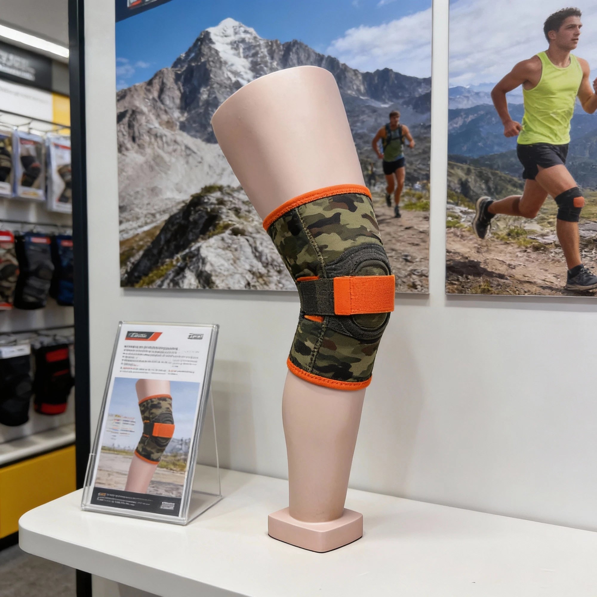 DE-LIANG Skin-colored Fiberglass Unbreakable Adult Men's Dress Form Leg Mannequin Standing Pose for Apparel Display for Knee