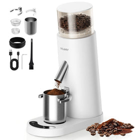 Battery-Powered Coffee Grinder 60-Step Adjustable Burr Grinder Portable Electric Coffee Bean Mill Anti-Static Low Residue Hotel