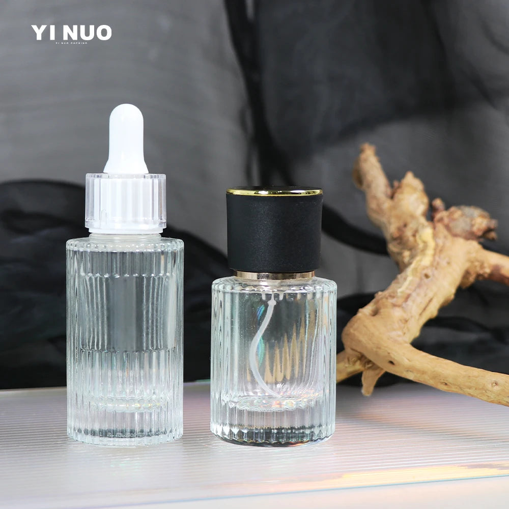 Hot Selling 200ml Vertical stripes thick bottom Clear Aromatherapy Perfume Diffuser Glass Bottles Liquid Aroma Diffuser Bottle