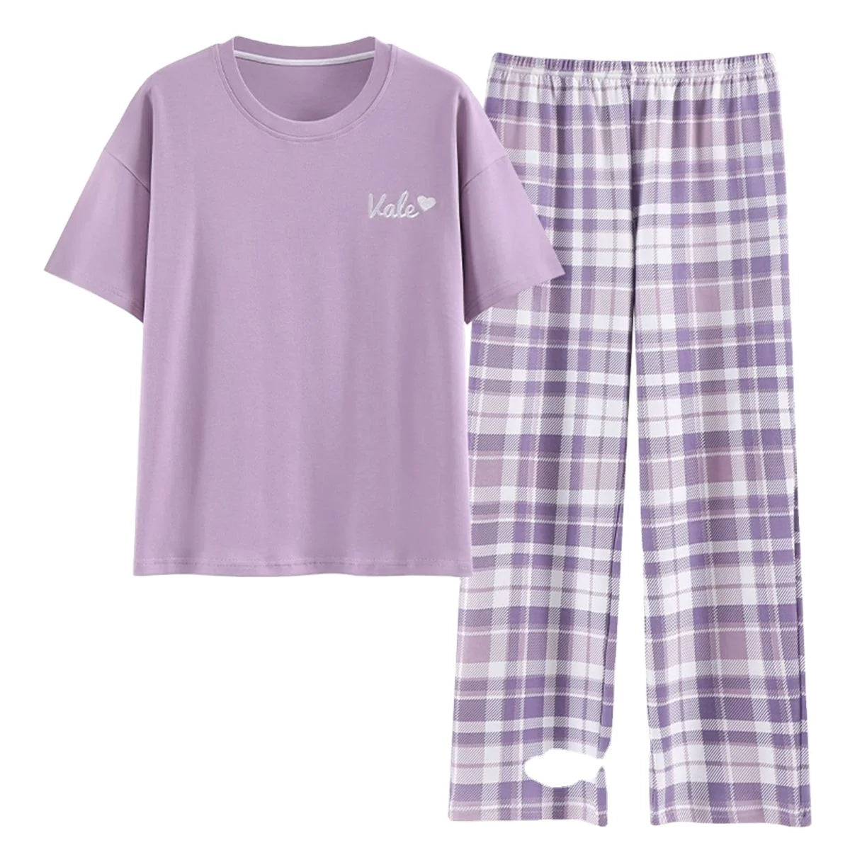 Women's Luxury Cotton Summer Pyjama Low Rise Sleepwear Elastic Waist Breathable Soft Comfortable Printed Pattern Knitted Pajama