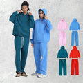 Wholesale Customized Logo Classic Solid Color Winter Hoodies for Men Women Loose Casual Sports Fleece Sweatshirt Sweatpants Suit
