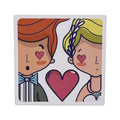 Ceramic Cup Coaster Square Wedding for Newlywed Custom Souvenir 110mm Diameter 7mm Thick