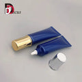 Custom 15 ml Blue Tube Squeeze Face Wash Cream Soft Sample Plastic Facial Removing Lotion Tube With Plating Cap