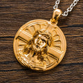 Sacred Jesus Layer Tinting Classic 925 Sterling Silver Gold Plated Zircon Pendant Necklace with Claw Setting for Anniversary