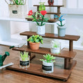 1/6 1/12  Doll House Simulation Mini Flower Rack Wooden Furniture Toy Model Decor Gift