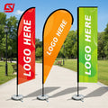 Custom Outdoor Indoor 5/7/10ft Polyester Feather Flags Promotional Events Business Advertising Flying Beach Flag with logo