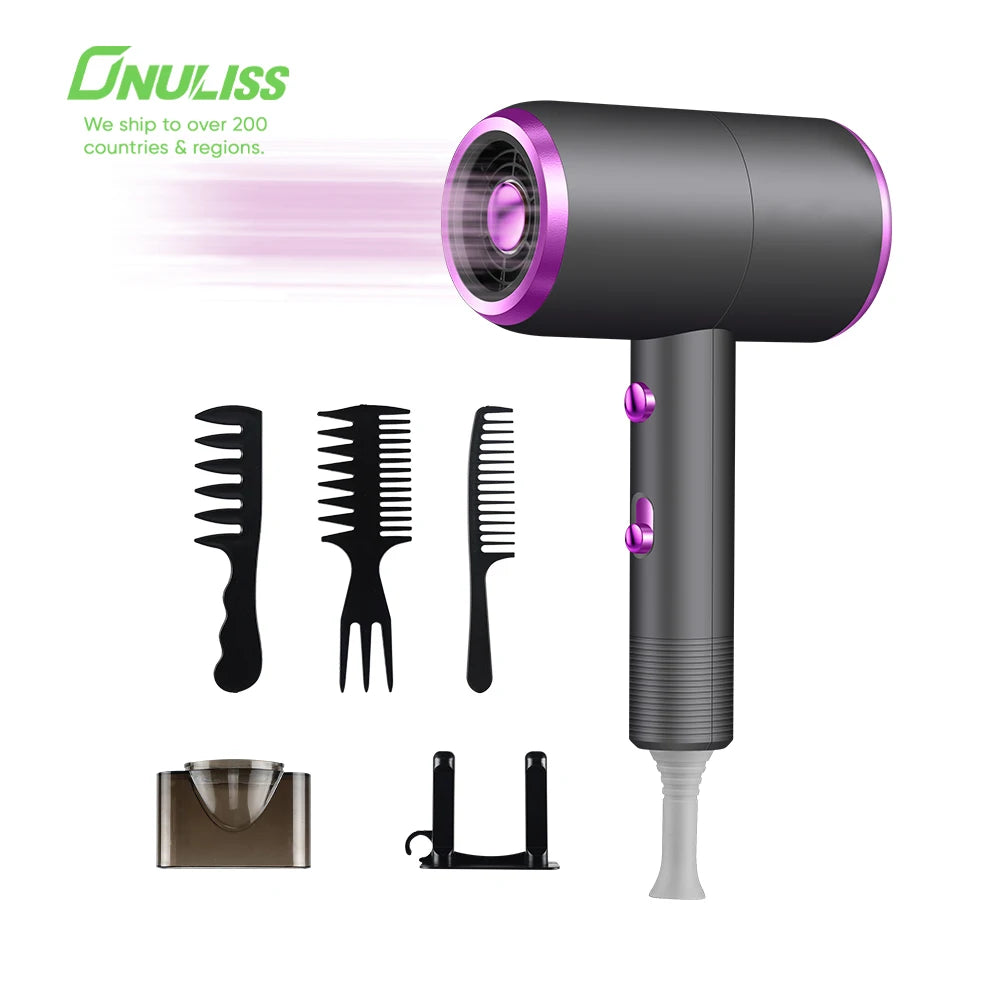 1800W Professional Ionic Hair Dryer Fast Drying Electric Hairdryer Set for Home & Travel Multi Styler for Seche Cheveux