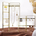 Gold Metal Customized Foldable Jewelry Display Stand for Necklace Earring-Luxury Store Choice Modern Design for Shop Display