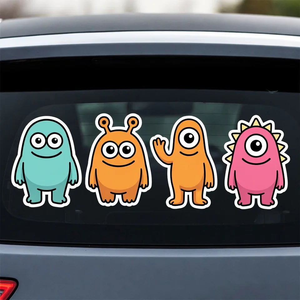 Customized Car Stickers UV-resistant and Weather-resistant Windshield PVC Vinyl Die-cut Cartoon logo Car Window Decals MegaBDM