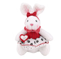 Zaves Valentine's Day Love Rabbit Plush Easter Toy Red White Polka Dot Bunny Doll Dress with Bow Hair Ribbon PP Cotton Filling