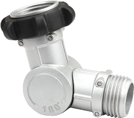Adjustable Heavy-Duty Zinc Metal 3/4'' Diameter Garden Water Connector Dual 180 360 Degree Rotation Swivel Connector