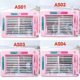 20 Rows 3D Handmade Cluster Lash Synthetic Hair DIY Eyelashes Easy Application with Glue Tool Kit Customizable Large Box