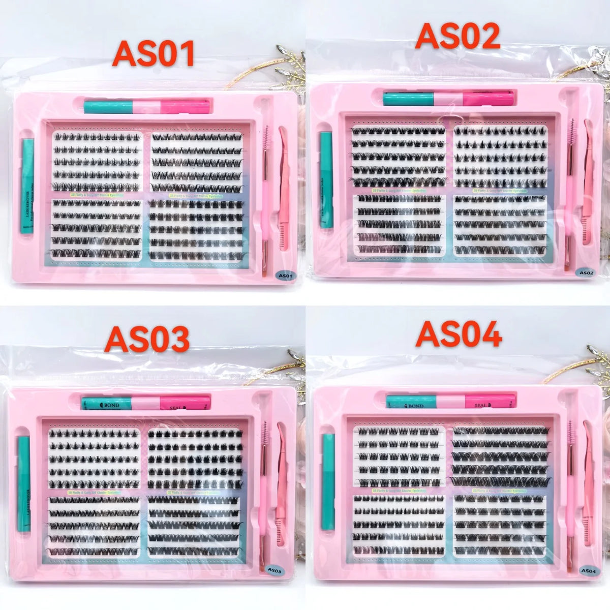 20 Rows 3D Handmade Cluster Lash Synthetic Hair DIY Eyelashes Easy Application with Glue Tool Kit Customizable Large Box MegaBDM