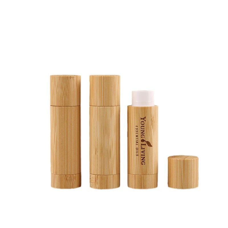 5g Eco-friendly Bamboo Plastic Lip Balm Tube Refillable Packaging for Personal Care Bamboo Lipstick Tubes
