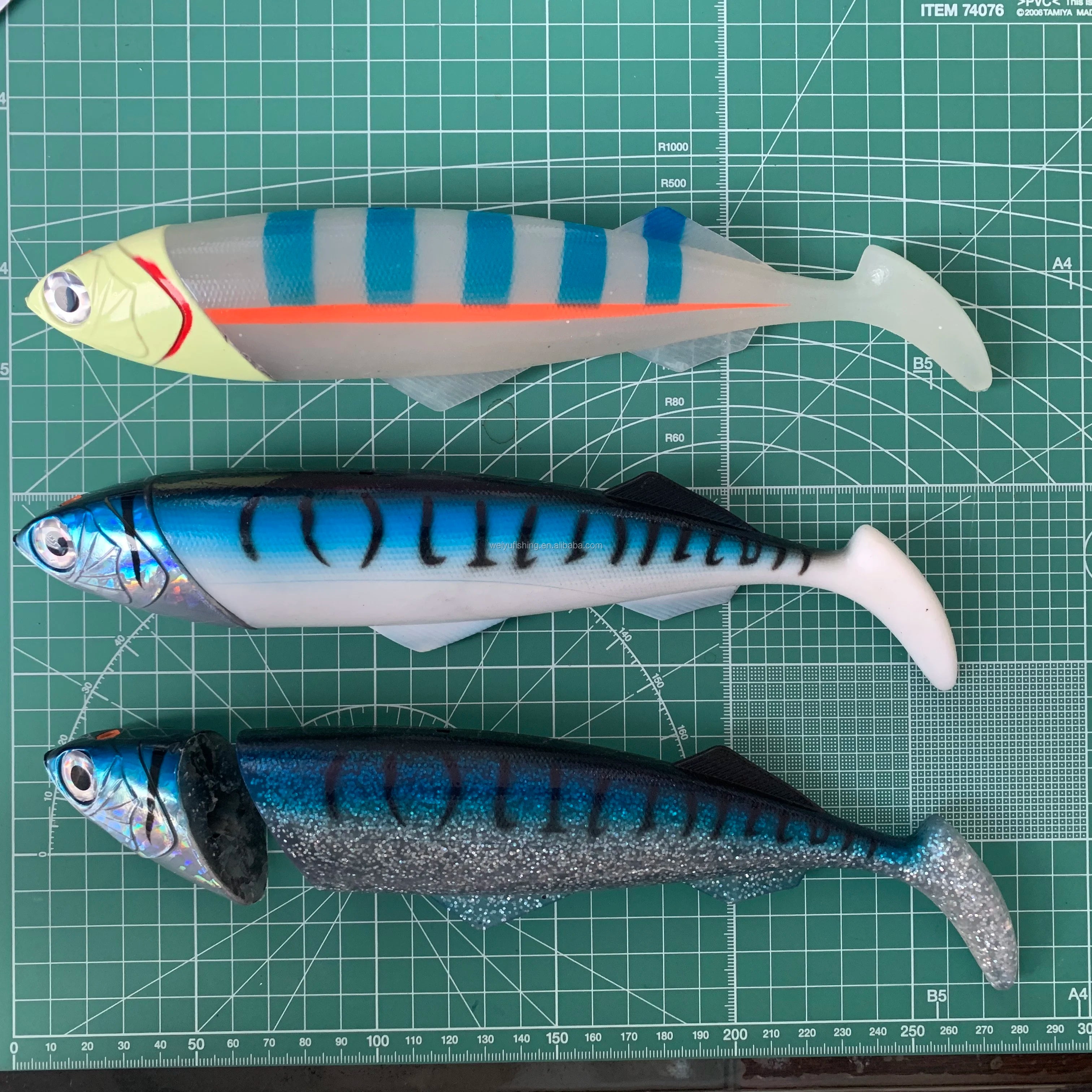 26cm/415g 33cm/560g Shad Bottom Baits PVC Soft Plastic Fishing Lure for Northern Pike for River & Lake Position Without Hooks