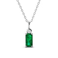 925 Sterling Silver Inclusion Free Emerald Minimalist Pendant Necklace Fine Jewelry for Women Destiny Jewellery