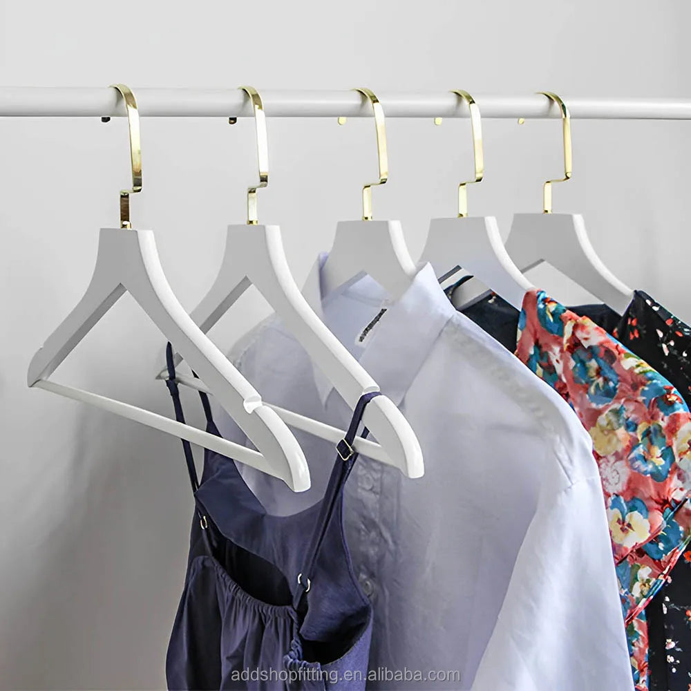 42 CM White Wood Wooden Jacket Clothes Hanger for Shop