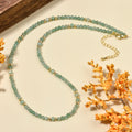Mixed Natural Stone Green Aventurine Lapis Faceted Beads Adjustable Extension Chain Boho Dainty Necklace for Women Holiday Gift MegaBDM