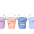 Wholesale Food Grade Airtight Eco-Friendly Plastic Bucket with Lid Handle Cylinder Mini Buckets 500ml Customizable Color Pail MegaBDM