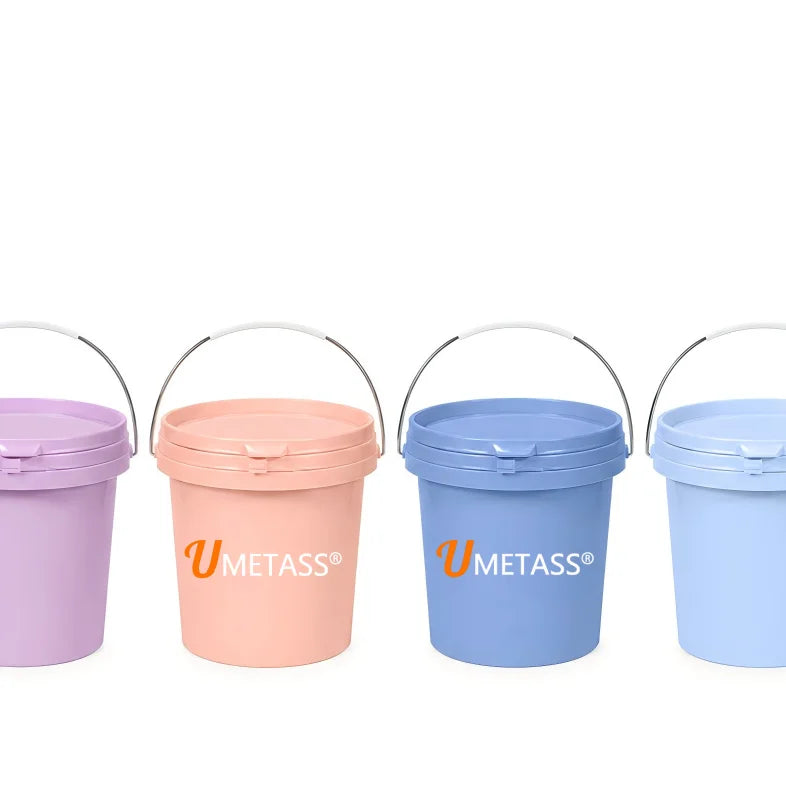 Wholesale Food Grade Airtight Eco-Friendly Plastic Bucket with Lid Handle Cylinder Mini Buckets 500ml Customizable Color Pail MegaBDM