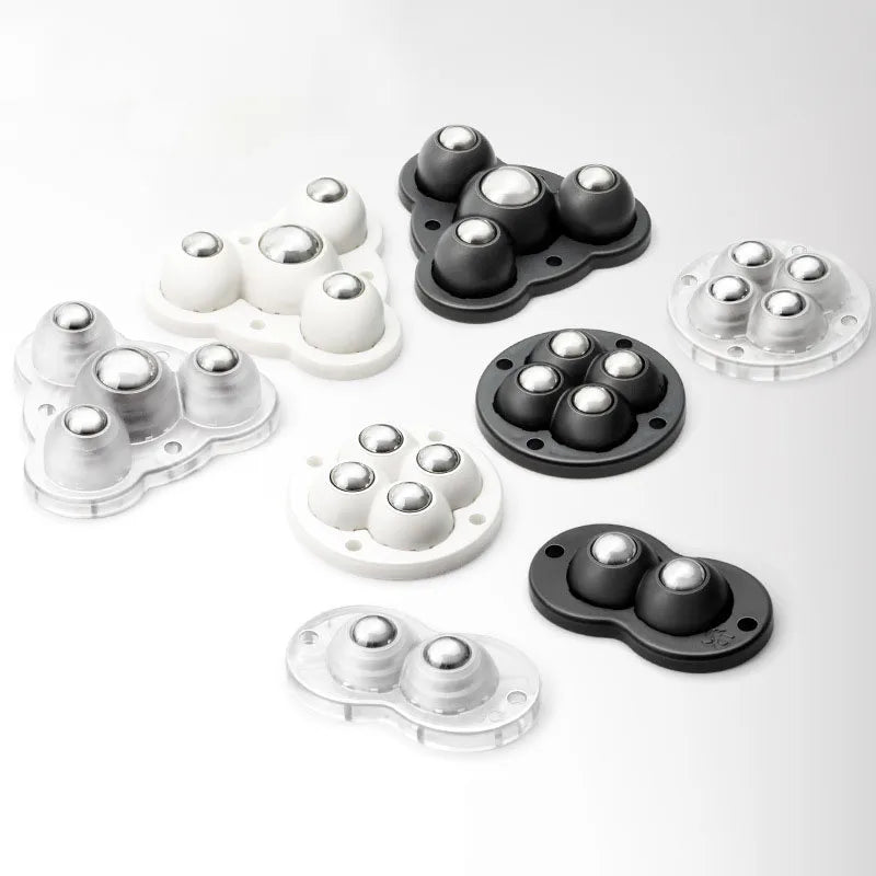 Mini Self-Adhesive Caster Wheels for Furniture Quiet Swivel Rotation Universal Bearing Ball Transfer Drilling Kitchen Dining