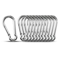 1.57inch Mini M4 Stainless Steel Spring Snap Hook Heavy Duty Locking Small Carabiner Clip for Climbing Hiking Camping Fishing
